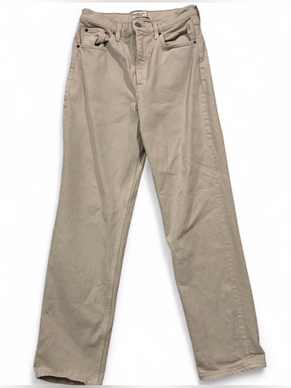 Abercrombie & Fitch Boot Cut Jeans in Light Tan